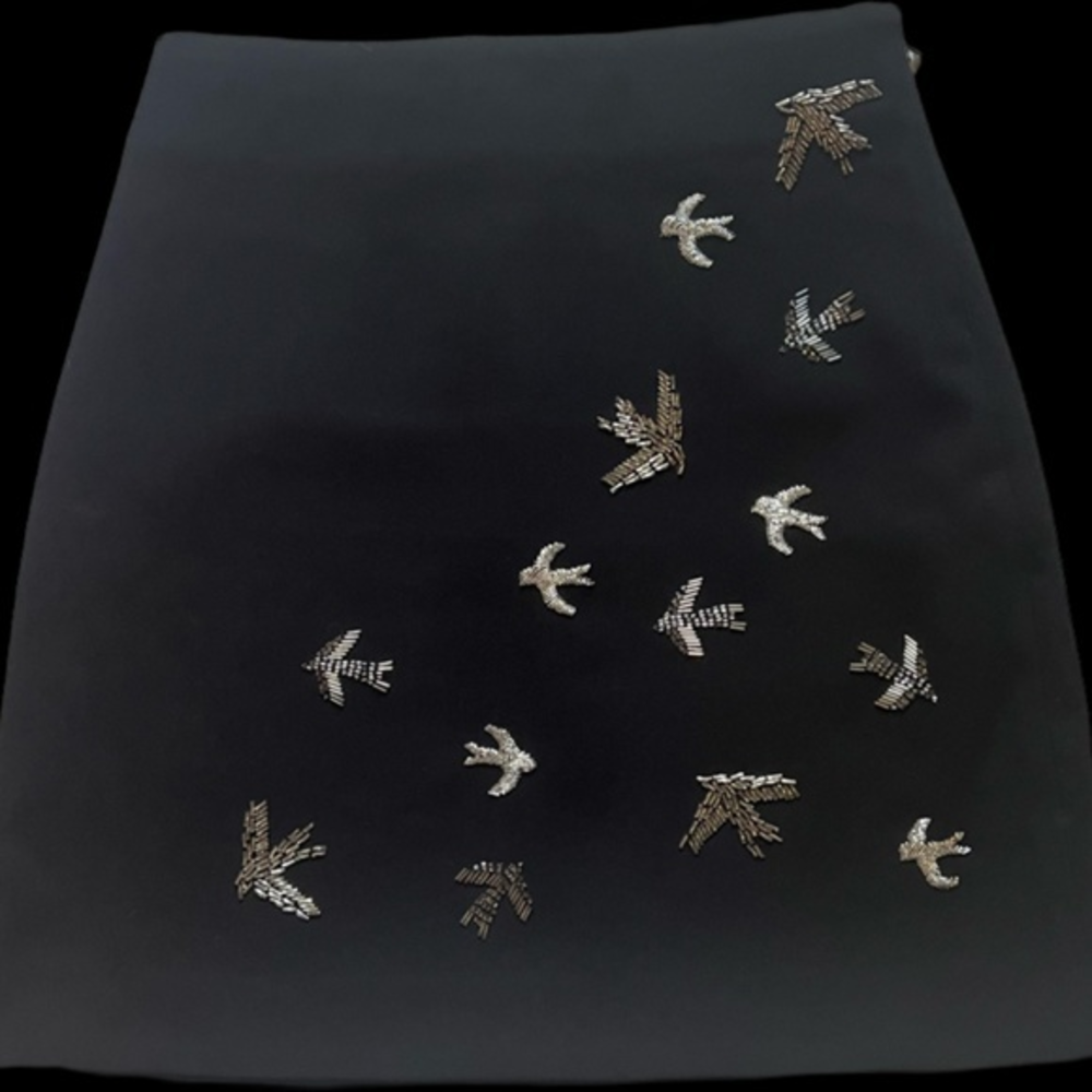 And Other Stories Beaded Birds Black Al-line Mini Skirt‎ Embellished Cocktail